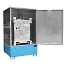 Armoire GS-4 pour matières dangereuses BAUER, en tôle d'acier, pour 1 x 1000 l IBC, L 1475 x P 1460 x H 2410 mm, bleu clair