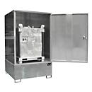 Armoire GS-4 pour matières dangereuses BAUER, en tôle d'acier, pour 1 x 1000 l IBC, L 1475 x P 1460 x H 2410 mm, galvanisé