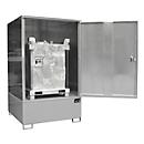 Armoire GS-4 pour matières dangereuses BAUER, en tôle d'acier, pour 1 x 1000 l IBC, L 1475 x P 1460 x H 2410 mm, gris souris