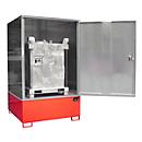 Armoire GS-4 pour matières dangereuses BAUER, en tôle d'acier, pour 1 x 1000 l IBC, L 1475 x P 1460 x H 2410 mm, rouge