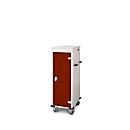 Armoire mobile pour chargement d'ordinateur portable, L 530 x P 1250 x H 500 mm, 10 compartiments, verrouillage 2 points, 2 roulettes avec frein, marron