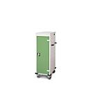 Armoire mobile pour chargement d'ordinateur portable, L 530 x P 1250 x H 500 mm, 10 compartiments, verrouillage 2 points, 2 roulettes avec frein, vert