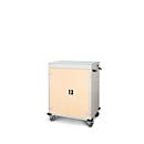 Armoire mobile pour chargement d'ordinateur portable, L 920 x P 500 x H 1060 mm, 16 compartiments, verrouillage 2 points, 2 roulettes avec frein, ivoire clair