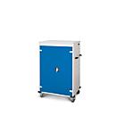 Armoire mobile pour chargement d'ordinateur portable, L 920 x P 500 x H 1250 mm, 20 compartiments, verrouillage 2 points, 2 roulettes avec frein, bleu gentiane