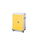 Armoire mobile pour chargement d'ordinateur portable, L 920 x P 500 x H 1250 mm, 20 compartiments, verrouillage 2 points, 2 roulettes avec frein, jaune