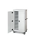 Armoire mobile pour chargement d'ordinateur portable, L 920 x P 500 x H 1540 mm, 26 compartiments, verrouillage 2 points, 2 roulettes avec frein, gris clair