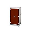 Armoire mobile pour chargement d'ordinateur portable, L 920 x P 500 x H 1540 mm, 26 compartiments, verrouillage 2 points, 2 roulettes avec frein, marron