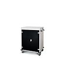Armoire mobile pour chargement d'ordinateur portable, L 930 x P 500 x H 1060 mm, 16 compartiments, verrouillage 2 points, 2 roulettes avec frein, noir