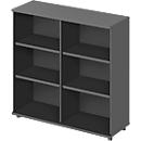 Armoire ouverte TETRIS WOOD - l. 1200 x P 421 X H 1160 mm - 3 HC - graphite - notre marque Schäfer Shop Genius