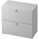 Armoire pour dossiers suspendus TOPAS LINE, 2 hauteurs de classeurs, avec extension totale, gris clair/gris clair