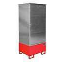 Armoire pour matières dangereuses BAUER GS-1, en tôle d'acier, accessible en fauteuil roulant, pour 1 fût de 200 l, L 840 x P 690 x H 1930 mm, rouge