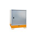 Armoire pour matières dangereuses BAUER GS-3, en tôle d'acier, accessible en fauteuil roulant, pour 4 fûts de 200 l, L 1475 x P 1460 x H 1805 mm, orange