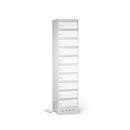 Armoire pour ordinateur portable avec fonction de chargement, 10 compartiments avec serrure cylindrique, prise CH, tôle d'acier gris clair RAL 7035/blanc pur RAL 9010