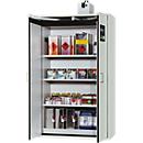 Armoire pour produits dangereux S-Classic-90 Asecos - L 1196 x P 616 x H 1968 mm - 3 étagères et bac de rétention au sol - gris clair RAL 7035