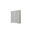 Armoire-vestiaire, 2 portes, l. 100 cm, 5 HC, aluminium blanc
