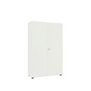 Armoire-vestiaire, 2 portes, l. 100 cm, 5 HC, blanc