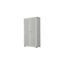 Armoire-vestiaire, 2 portes, l. 80 cm, 6 HC, alu blanc