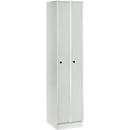 Armoire-vestiaire peu encombrante, largeur de compartiment 200 mm, verrouillable, 2 compartiments, gris clair