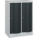Armoire vestiaire Resisto de C+P, 2 compartiments, 2 casiers, L 772 x P 540 x H 1077 mm, gris clair/gris anthracite