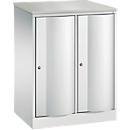Armoire vestiaire Resisto de C+P, 2 compartiments, 2 casiers, L 772 x P 540 x H 1077 mm, gris clair