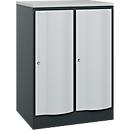 Armoire vestiaire Resisto de C+P, 2 compartiments, 2 casiers, L 772 x P 640 x H 1077 mm, gris anthracite/gris clair