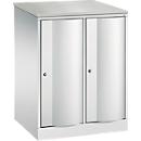 Armoire vestiaire Resisto de C+P, 2 compartiments, 2 casiers, L 772 x P 640 x H 1077 mm, gris clair