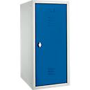 Armoire vestiaire, tôle d'acier, l. 400 x P 500 x H 1000 mm, serrure de sécurité à loquet rotatif, assemblée, bleu gentiane