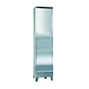Armoire vitrine en inox, 1 porte, avec 4 pieds, l. 500 x P 400 x H 2000 mm