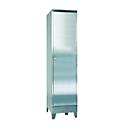 Armoire vitrine en inox, 1 porte, avec 4 pieds, l. 500 x P 600 x H 2000 mm