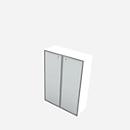 Armoire X-TIME WORK, 3 HC, portes vitrées, 860 x 430 x 1310 mm, verre/alu