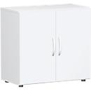Armoires à portes battantes PALENQUE, 2 HC, l. 800 x P 420 x H 752 mm, blanc
