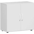 Armoires à portes battantes PALENQUE, 2 HC, l. 800 x P 420 x H 752 mm, gris clair