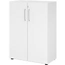 Armoires Breno, 3 HC, verrouillables, 28 kg par étagère, L 800 x P 420 x H 1100 mm, blanc/blanc