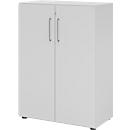 Armoires Breno, 3 HC, verrouillables, 28 kg par étagère, L 800 x P 420 x H 1100 mm, gris clair/gris clair