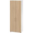 Armoires Breno, 6 HC, verrouillables, 28 kg par étagère, L 800 x P 420 x H 2156 mm, blanc/chêne