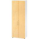 Armoires Breno, 6 HC, verrouillables, 28 kg par étagère, L 800 x P 420 x H 2156 mm, blanc/érable