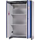 Asecos accubak ION-CORE-90 CS 1200, 3 geperforeerde legborden + 1 bodem lekbak, B 1193 x D 615 x H 1953 mm