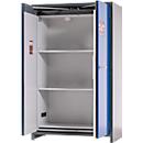 Asecos batterijopslagkast ION-PRO-90 PS, 3 geperforeerde legplanken + 1 basis lekbak, B 1193 x D 615 x H 1953 mm