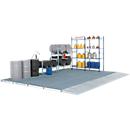 ASECOS bodemopvangbak, gegalvaniseerd staal, 80 ltr. carterinhoud, B 1362 x D 1362 x H 78 mm, 2000 kg wiellast