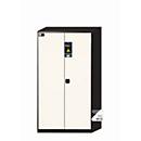 asecos CS-CLASSIC-F chemische opslagkast, scharnierende deuren, zuiver wit front, B 1055 x D 520 x H 1950 mm