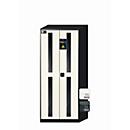 asecos CS-CLASSIC-G chemische opbergkast, scharnierende deuren met glasuitsparing, voorkant zuiver wit, B 810 x D 520 x H 1950 mm