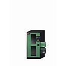 asecos CS-CLASSIC-G chemische voorraadkast, scharnierende deur met glazen uitsparing, links scharnier, reseda groen front, B 545 x D 520 x H 1105 mm