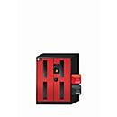 asecos CS-CLASSIC-G chemische voorraadkast, scharnierende deuren met glasuitsparing, voorzijde in verkeersrood, B 810 x D 520 x H 1105 mm