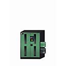 asecos CS-CLASSIC-G chemische voorraadkast, scharnierende deuren met glazen uitsparing, reseda groen front, B 810 x D 520 x H 1105 mm