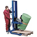Asecos de levage de fûts, avec mâchoires prismatiques, L 1200 x H 2135 x P 1100 mm, course de 0 à 1400 mm, acier peint