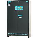 Asecos Lithium-Ionen-Akku-Sicherheitsschrank Typ 90 ION-ULTRA-90, VDMA 24994 Standard, 5 Fachböden, B 1193 x T 585 x H 1953 mm, Anthrazitgrau