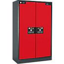 Asecos veiligheidskast type 90 Asecos, B 1193 x D 615 x H 1953 mm, verkeersrood