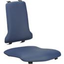 Asiento acolchado para silla de taller bimos SINTEC/SINTEC 2, desmontable, cuero sintético, antibacteriano, azul