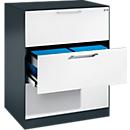 ASISTO C 3000 filing cabinet, 3 drawers, 2 shelves, W 800 mm, anthracite/white