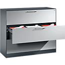 ASISTO C 3000 filing cabinet, 3 drawers, 3 shelves, W 1200 mm, anthracite/alus silver